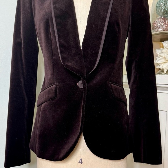 Ann Taylor LOFT Velvet Blazer Jacket One Button Size 0 - Picture 4 of 12